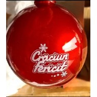 Glob pom mare cu spate rosu / Craciun fericit