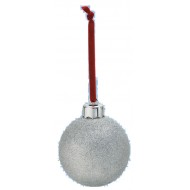Glob plastic pentru pomul de iarna  cu spate Argintiu