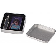 Bricheta tip Zippo argintie, sublimabila in cutie cadou metalica 