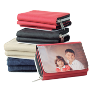 Portofel textil rosu in cutie